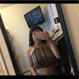 Halter patterned crop top